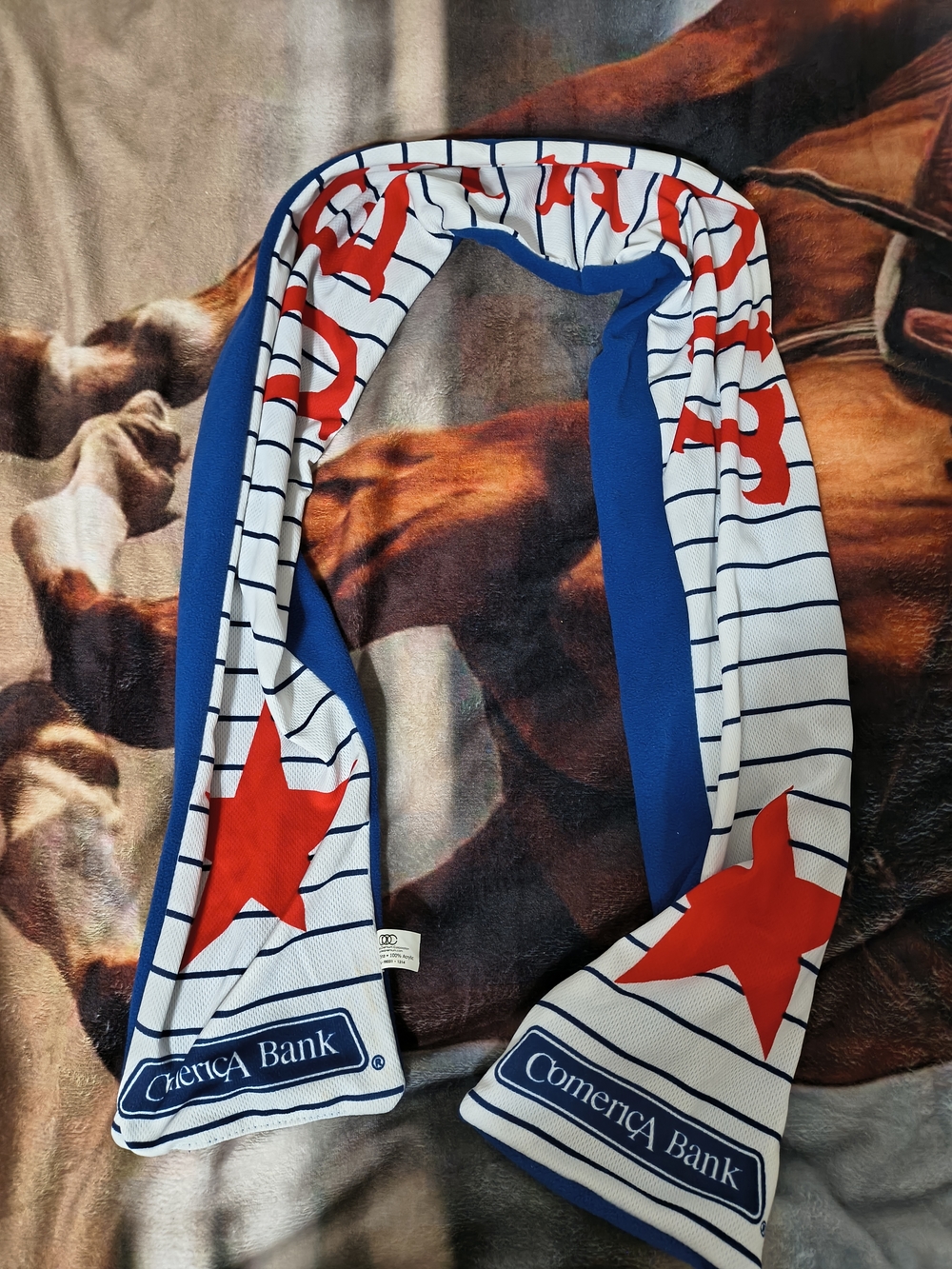 Comerica Bank Red Star Stripe Detroit Stars Promotional Scarf